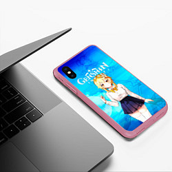 Чехол iPhone XS Max матовый Genshin Impact - Lumine, цвет: 3D-малиновый — фото 2