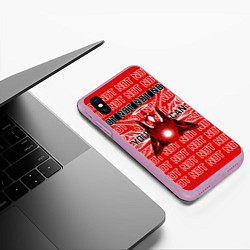 Чехол iPhone XS Max матовый Evangelion Eva 01 You can not, цвет: 3D-сиреневый — фото 2