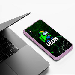 Чехол iPhone XS Max матовый Among Us x Brawl Stars, цвет: 3D-сиреневый — фото 2