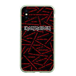 Чехол iPhone XS Max матовый IRON MAIDEN SONGS Z, цвет: 3D-салатовый