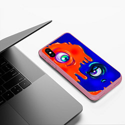 Чехол iPhone XS Max матовый FUNNY EYES, цвет: 3D-малиновый — фото 2