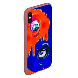 Чехол iPhone XS Max матовый FUNNY EYES, цвет: 3D-малиновый — фото 2