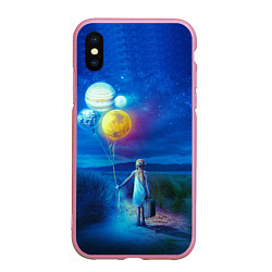 Чехол iPhone XS Max матовый Cosmos, цвет: 3D-розовый