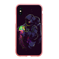 Чехол iPhone XS Max матовый Медуза и космонавт, цвет: 3D-баблгам