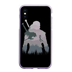 Чехол iPhone XS Max матовый The Witcher, цвет: 3D-светло-сиреневый