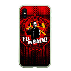 Чехол iPhone XS Max матовый Ленин вернётся, цвет: 3D-салатовый