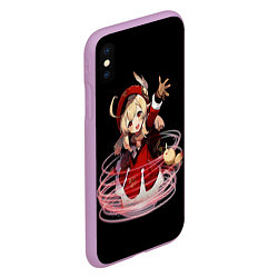 Чехол iPhone XS Max матовый Genshin Impact Klee, цвет: 3D-сиреневый — фото 2