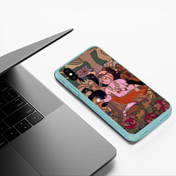 Чехол iPhone XS Max матовый BRING ME THE HORIZON ART, цвет: 3D-мятный — фото 2