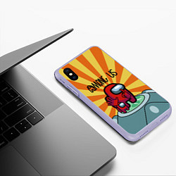 Чехол iPhone XS Max матовый Among Us scanner, цвет: 3D-светло-сиреневый — фото 2