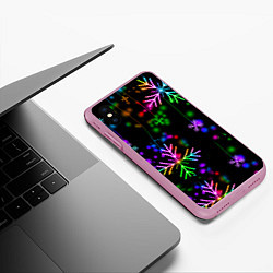 Чехол iPhone XS Max матовый Новый год, цвет: 3D-розовый — фото 2