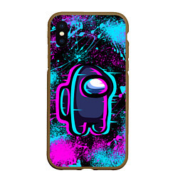 Чехол iPhone XS Max матовый NEON AMONG US