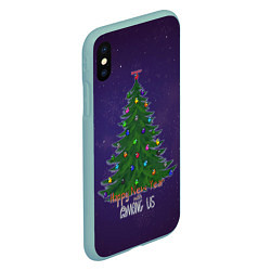 Чехол iPhone XS Max матовый Among Us - New Year, цвет: 3D-мятный — фото 2