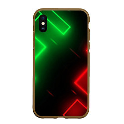 Чехол iPhone XS Max матовый Geometry Z, цвет: 3D-коричневый