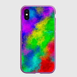 Чехол iPhone XS Max матовый Multicolored, цвет: 3D-фиолетовый