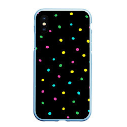 Чехол iPhone XS Max матовый Конфетти, цвет: 3D-голубой