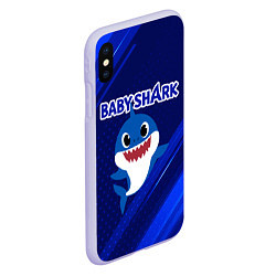 Чехол iPhone XS Max матовый BABY SHARK БЭБИ ШАРК, цвет: 3D-светло-сиреневый — фото 2