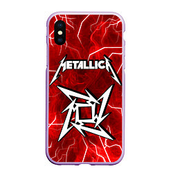 Чехол iPhone XS Max матовый METALLICA, цвет: 3D-сиреневый