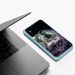 Чехол iPhone XS Max матовый KIZARU BORN TO TRAP, цвет: 3D-мятный — фото 2