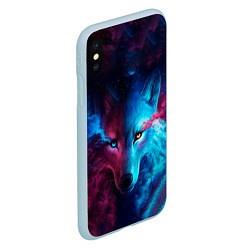 Чехол iPhone XS Max матовый ЗВЕЗДНЫЙ ВОЛК, цвет: 3D-голубой — фото 2