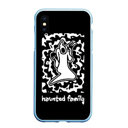 Чехол iPhone XS Max матовый Haunted Family Kizaru, цвет: 3D-голубой