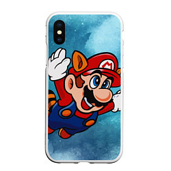 Чехол iPhone XS Max матовый Марио, цвет: 3D-белый