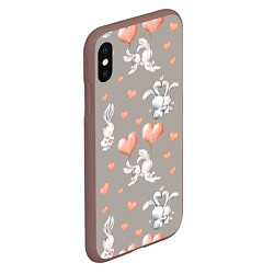 Чехол iPhone XS Max матовый Влюбленные, цвет: 3D-коричневый — фото 2