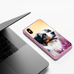 Чехол iPhone XS Max матовый Австралийская Овчарка, цвет: 3D-розовый — фото 2