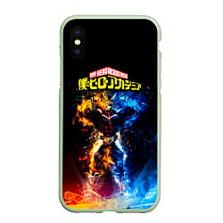 Чехол iPhone XS Max матовый Моя геройская академия, цвет: 3D-салатовый