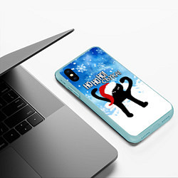 Чехол iPhone XS Max матовый HO HO HO! СЪУКА, цвет: 3D-мятный — фото 2