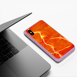 Чехол iPhone XS Max матовый Молния, цвет: 3D-сиреневый — фото 2