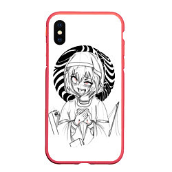 Чехол iPhone XS Max матовый Ahegao, цвет: 3D-красный