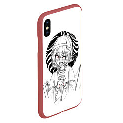 Чехол iPhone XS Max матовый Ahegao, цвет: 3D-красный — фото 2