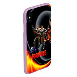 Чехол iPhone XS Max матовый FORTNITE S, цвет: 3D-сиреневый — фото 2