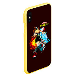 Чехол iPhone XS Max матовый Моя геройская академия, цвет: 3D-желтый — фото 2