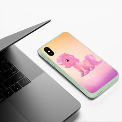 Чехол iPhone XS Max матовый Unicorn, цвет: 3D-салатовый — фото 2