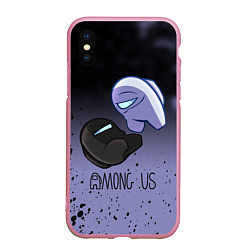 Чехол iPhone XS Max матовый AMONG US - Кто Импостор?, цвет: 3D-розовый