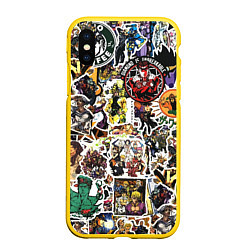 Чехол iPhone XS Max матовый JoJo’s Sticker Bombing, цвет: 3D-желтый