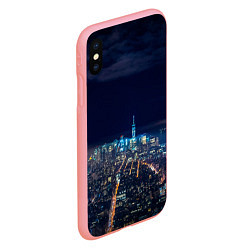 Чехол iPhone XS Max матовый Ночной город, цвет: 3D-баблгам — фото 2