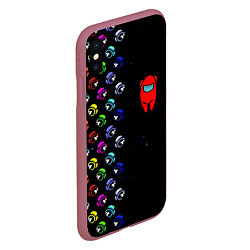 Чехол iPhone XS Max матовый AMONG US, цвет: 3D-малиновый — фото 2