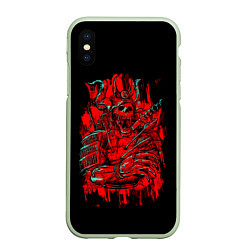 Чехол iPhone XS Max матовый Death Samurai, цвет: 3D-салатовый