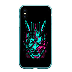 Чехол iPhone XS Max матовый Cyber Samurai, цвет: 3D-мятный