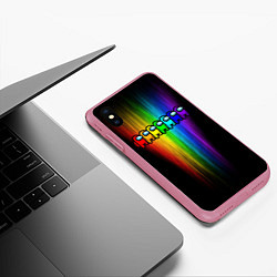 Чехол iPhone XS Max матовый AMONG US - РАДУГА, цвет: 3D-малиновый — фото 2