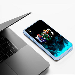 Чехол iPhone XS Max матовый Моя геройская академия, цвет: 3D-голубой — фото 2