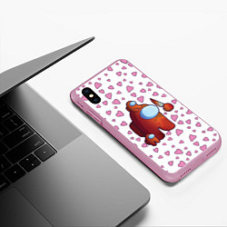 Чехол iPhone XS Max матовый Among us, цвет: 3D-розовый — фото 2