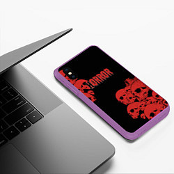 Чехол iPhone XS Max матовый Horror, цвет: 3D-фиолетовый — фото 2