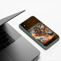 Чехол iPhone XS Max матовый Darksiders Z, цвет: 3D-темно-зеленый — фото 2