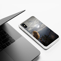 Чехол iPhone XS Max матовый Сова, цвет: 3D-белый — фото 2