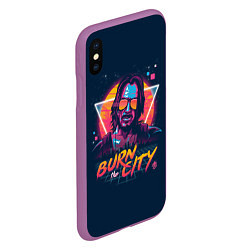 Чехол iPhone XS Max матовый Cyberpunk 2077, цвет: 3D-фиолетовый — фото 2