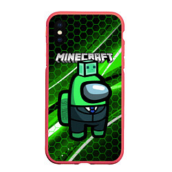 Чехол iPhone XS Max матовый Among Us х Minecraft Z