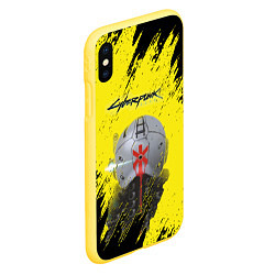 Чехол iPhone XS Max матовый Cyberpunk 2077, цвет: 3D-желтый — фото 2
